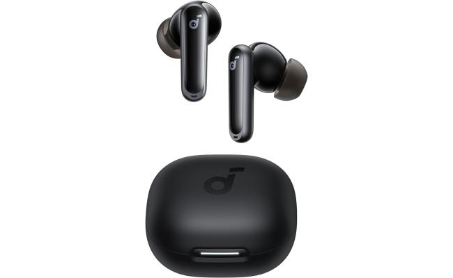 Anker Soundcore P40i Bluetooth Headphones, 11mm Drivers, Adaptive ANC, 6 Mics, AI Clear Calls, Wireless Charging Compatible, BT5.3, IPX5 Water-Resistant, up to 60H Playtime, Built-In Phone Stand - Black